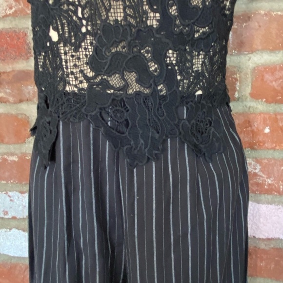 Heartloom Mona Stripe Lace Bodice Black Jumpsuit size small - Picture 5 of 12